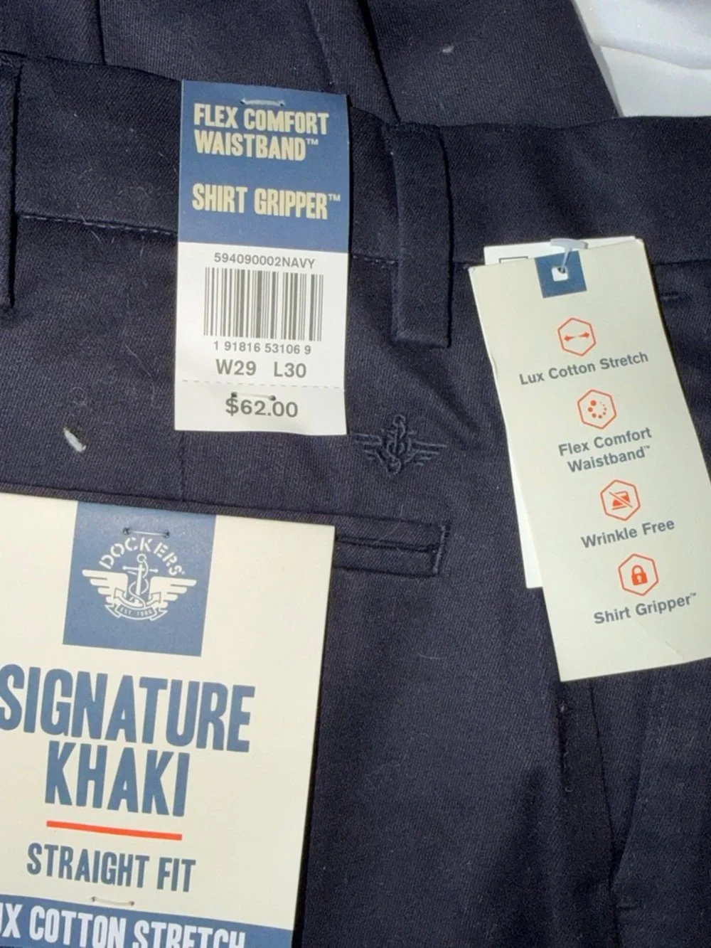 Signature Khaki Straight Fit Pants - Navy